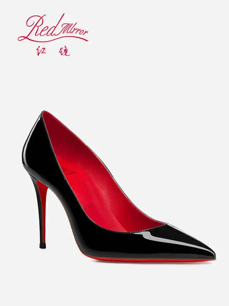 Couleur nue talons hauts rouge brillant bas femme élégante talon luxe bout pointu sexy pompes concep