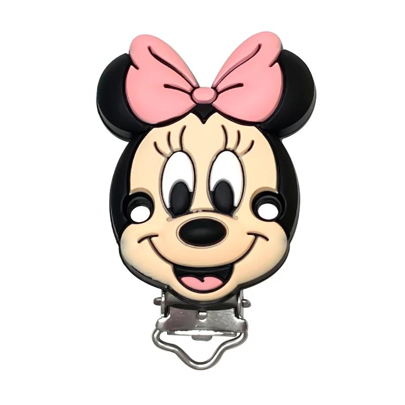 Clips de sucette en Silicone Disney Mickey Mouse, 3 pièces, pour bricolage, collier de dentition pou