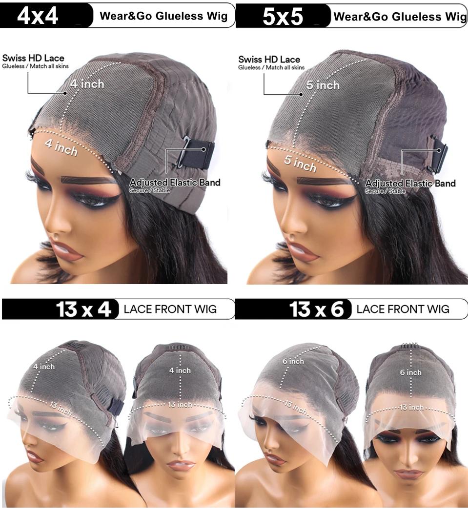 Perruques sans colle 4x4 5x5 HD Lace Frontal bouclées, prêtes à porter, en cheveux humains brésilien