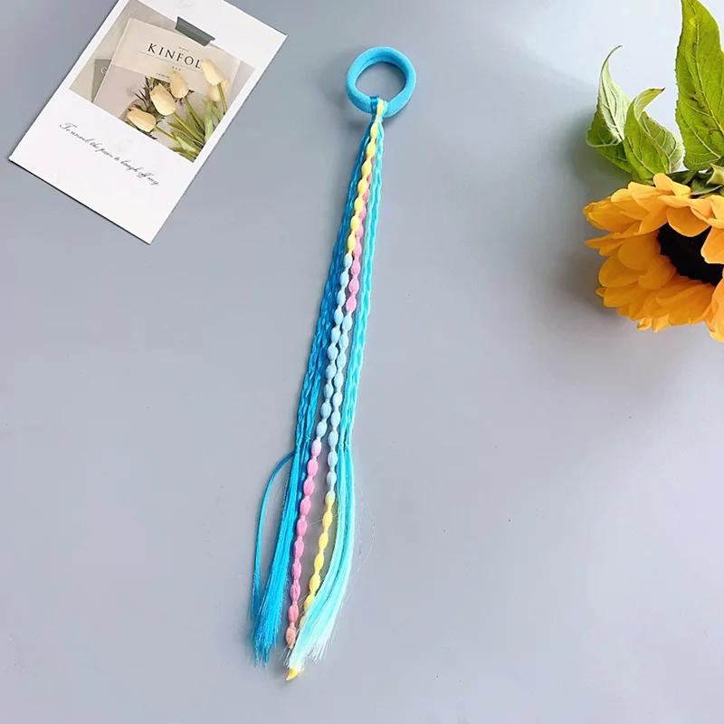 Perruque tressée pour filles, 1 pièce, bandeau queue de cheval, bandes de cheveux en caoutchouc, acc