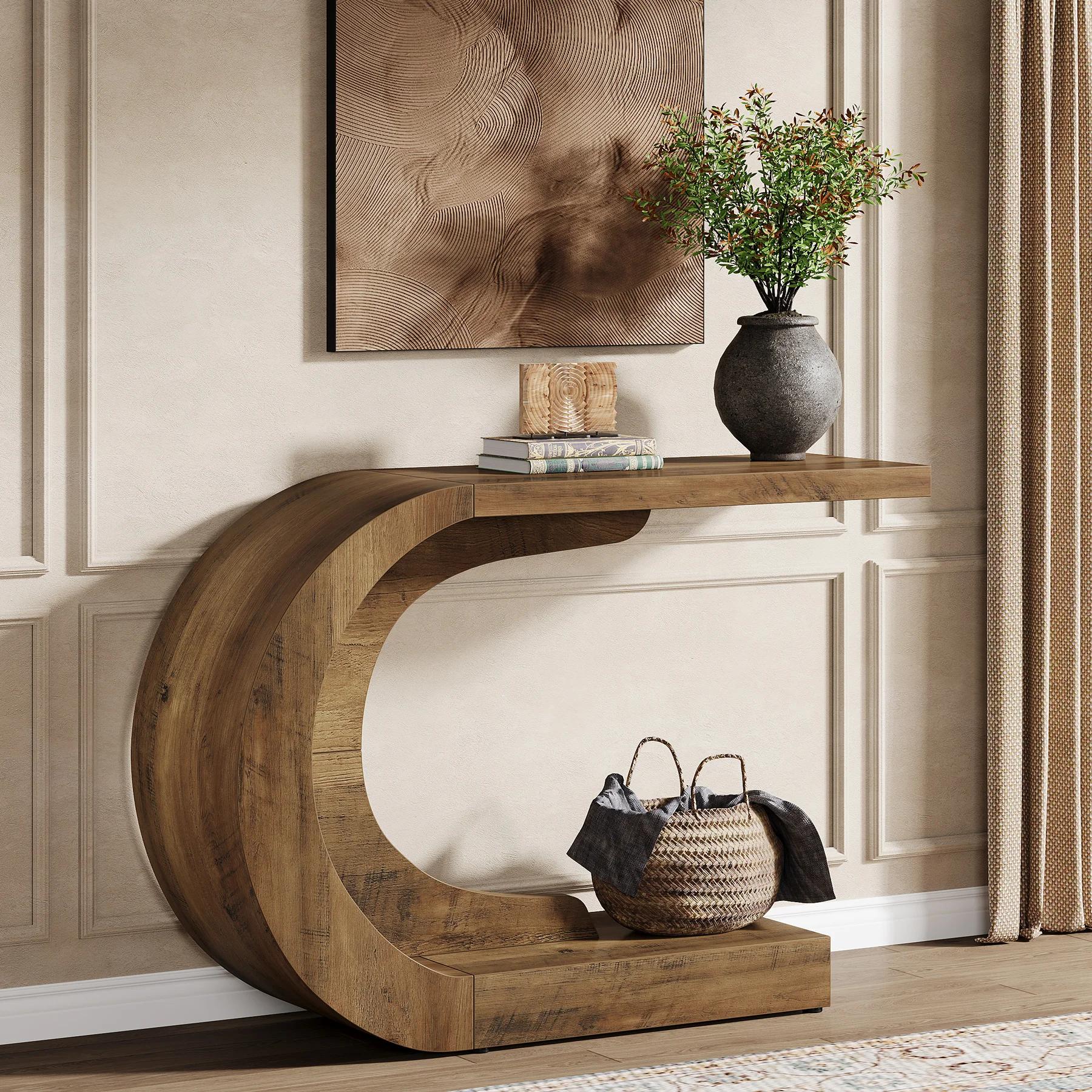 Tribesigns Table console moderne du milieu du siècle de 43,3 pouces pour entrée, table d'appoint d'e