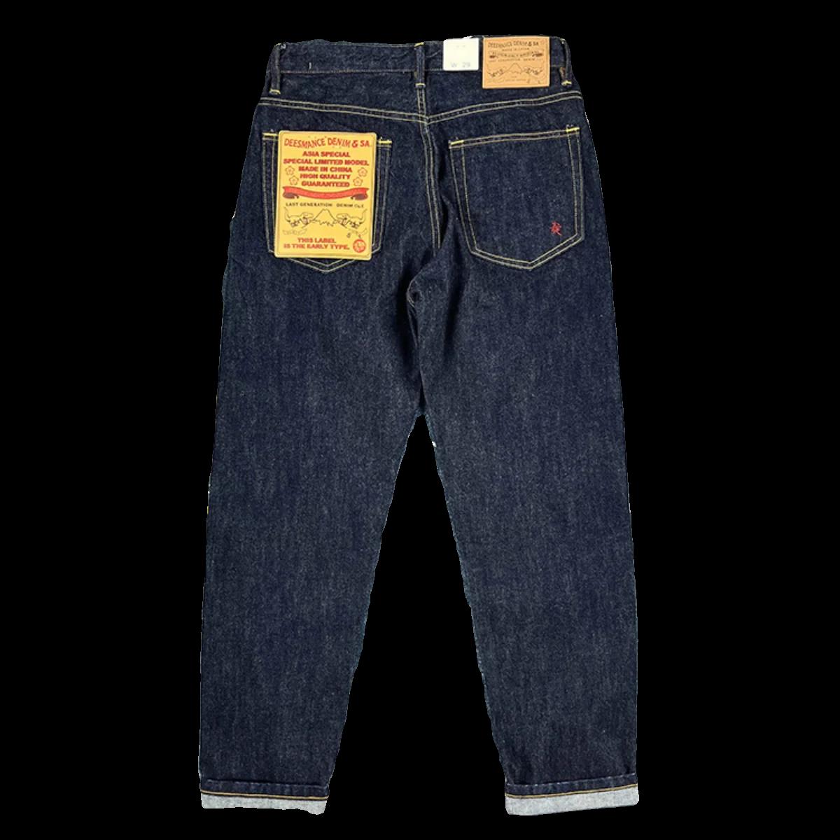 Jean Denim Rouge à Lisière pour Homme, Pantalon en Coton Indigo Brut, Lourd, Désillé, Mode Jeune Hom