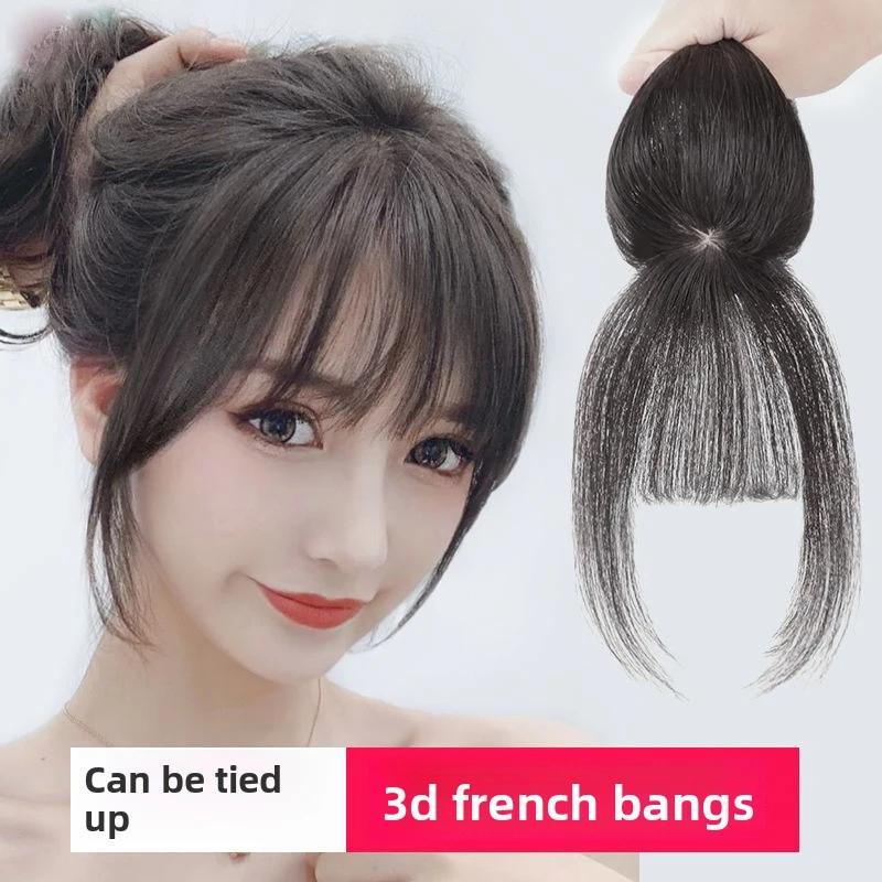 Frange de cheveux frange latérale pour femmes 3D partie centrale fausse frange Extensions à clips po