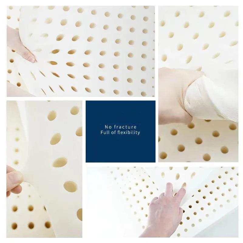 Matelas en latex naturel 100% thaïlandais avec housse, matelas en caoutchouc naturel pur, lit épais
