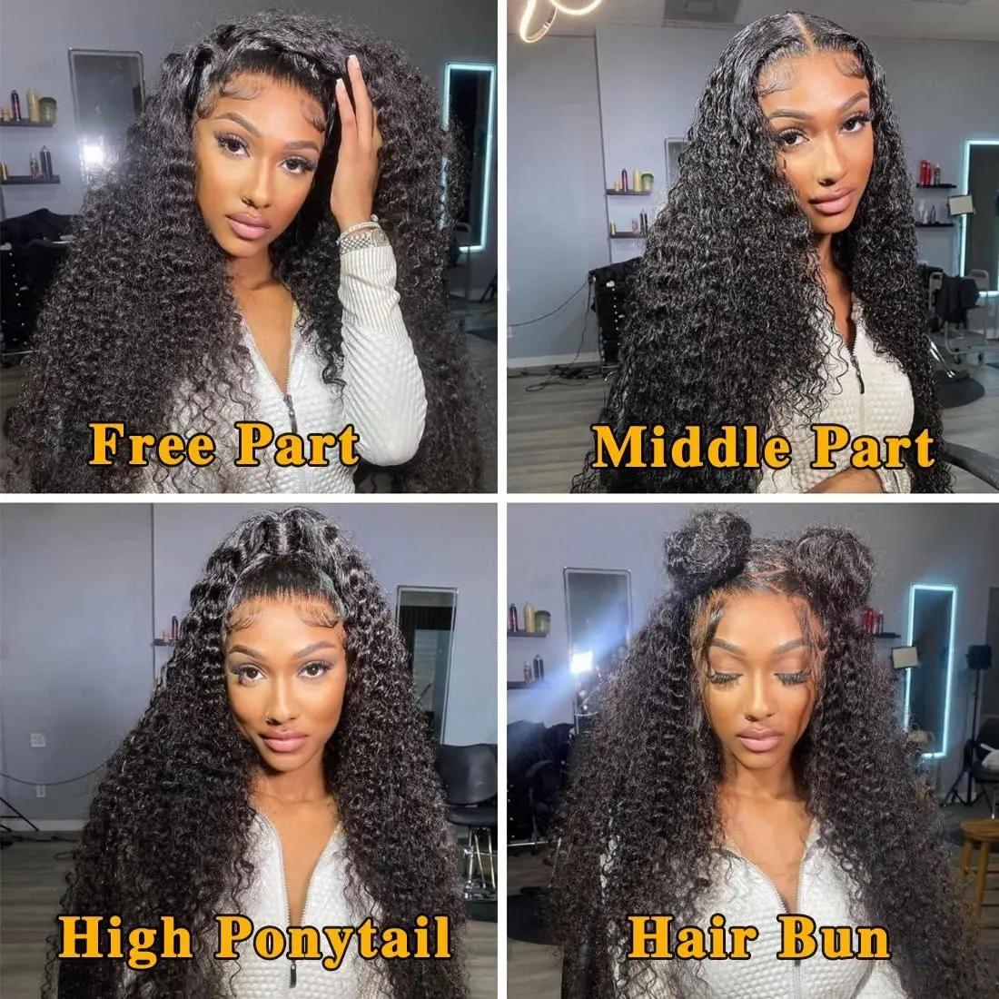 MYLOCKcloser-Perruque Brésilienne Ondulée pour Femme, Cheveux Naturels Bouclés, Deep Wave, 13x4, 13x