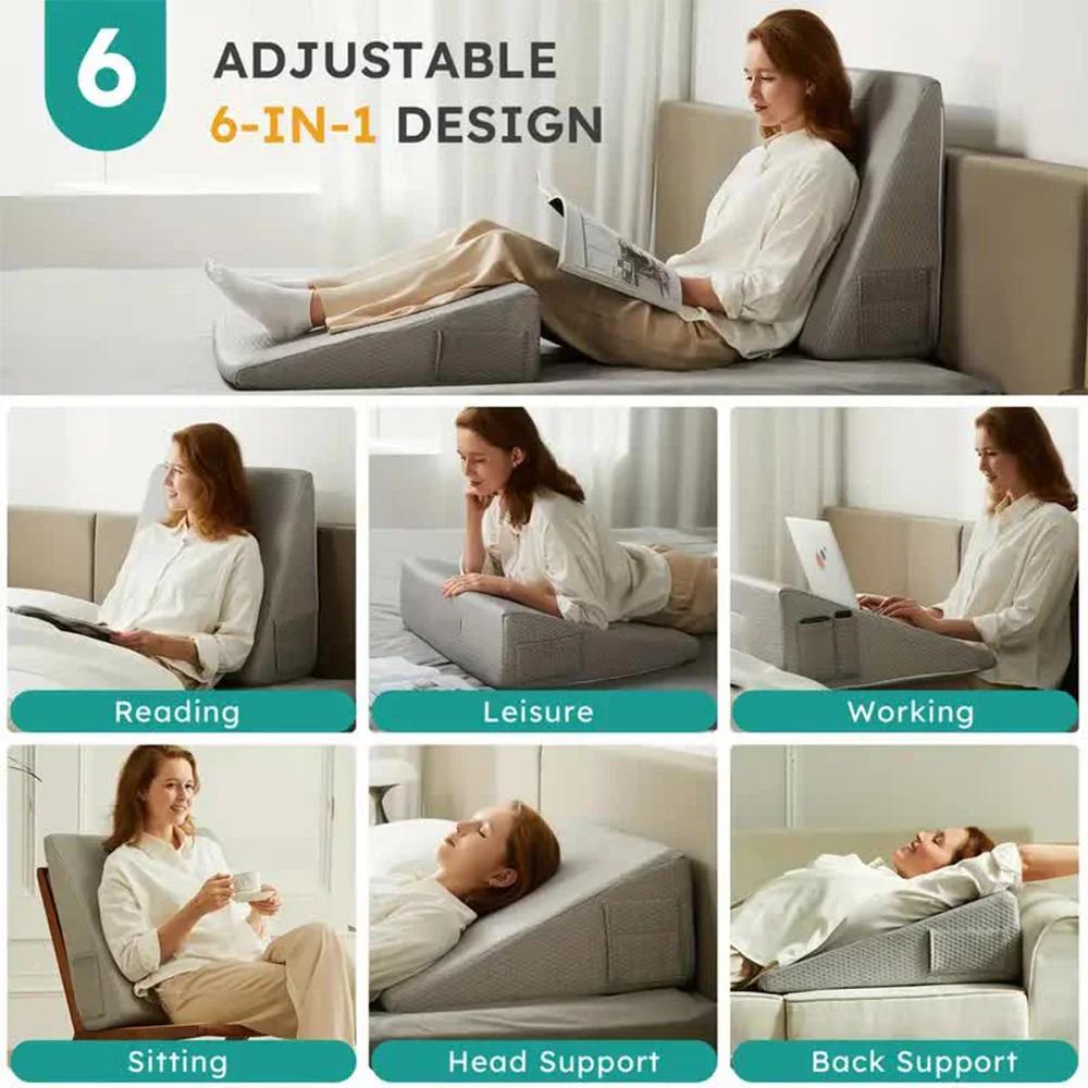 Oreiller compensé de lit pour dormir, dessus en mousse à mémoire de forme douce, cale d'oreiller tri