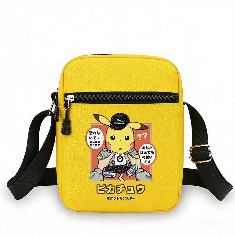 Sac à bandoulière mini en nylon pour téléphone portable, motif Pikachu, Gengar, Charmander, sacoche