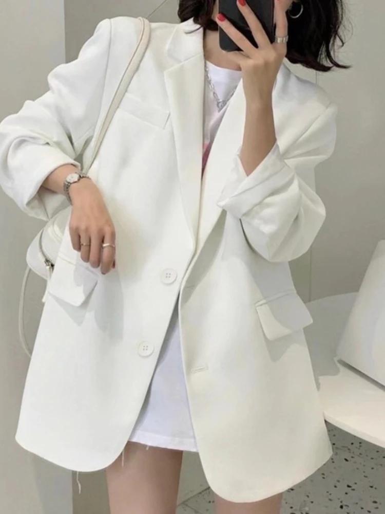 Nouvelle veste de costume unie pour femme, printemps-été, style coréen, décontractée et confortable,