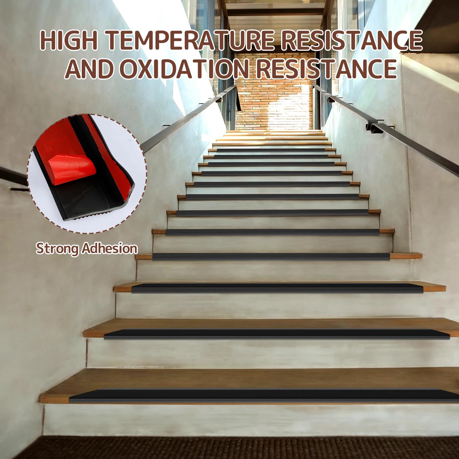 1 rouleau de protection de bord d'escalier en PVC souple, antidérapant, bordure de nez d'escalier en