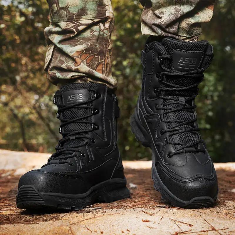 Bottes d'extérieur de marque pour hommes, chaussures d'escalade à lacets, imperméables, antidérapant