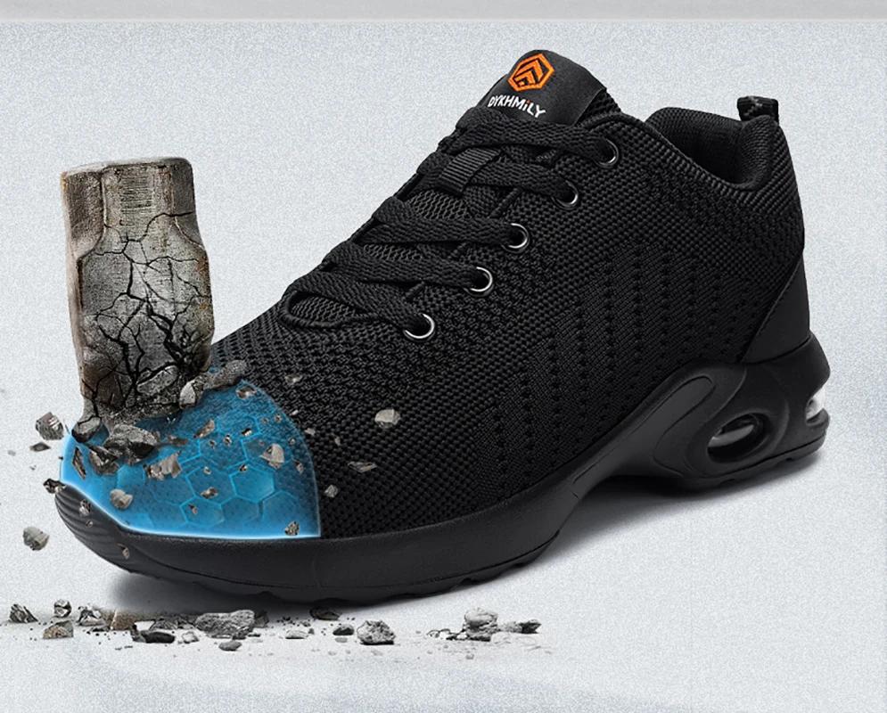LARNMERM chaussures de sécurité pour femmes coussin d'air bottes de travail chaussure respirant lége
