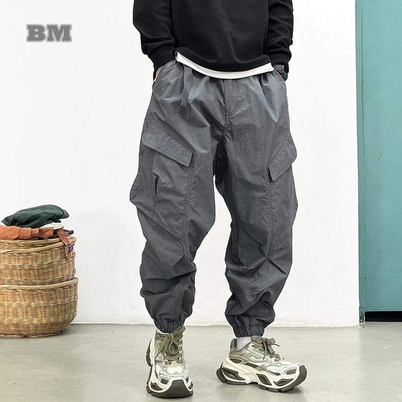 Techwear coréen Cargo pantalon hommes printemps été séchage rapide léger Streetwear décontracté coup