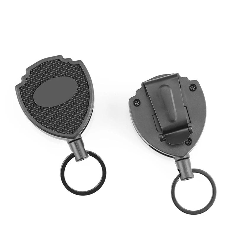 Bobine d'insigne mousqueton robuste porte-clés bobine Clips extensibles pour porte-clés avec cordon