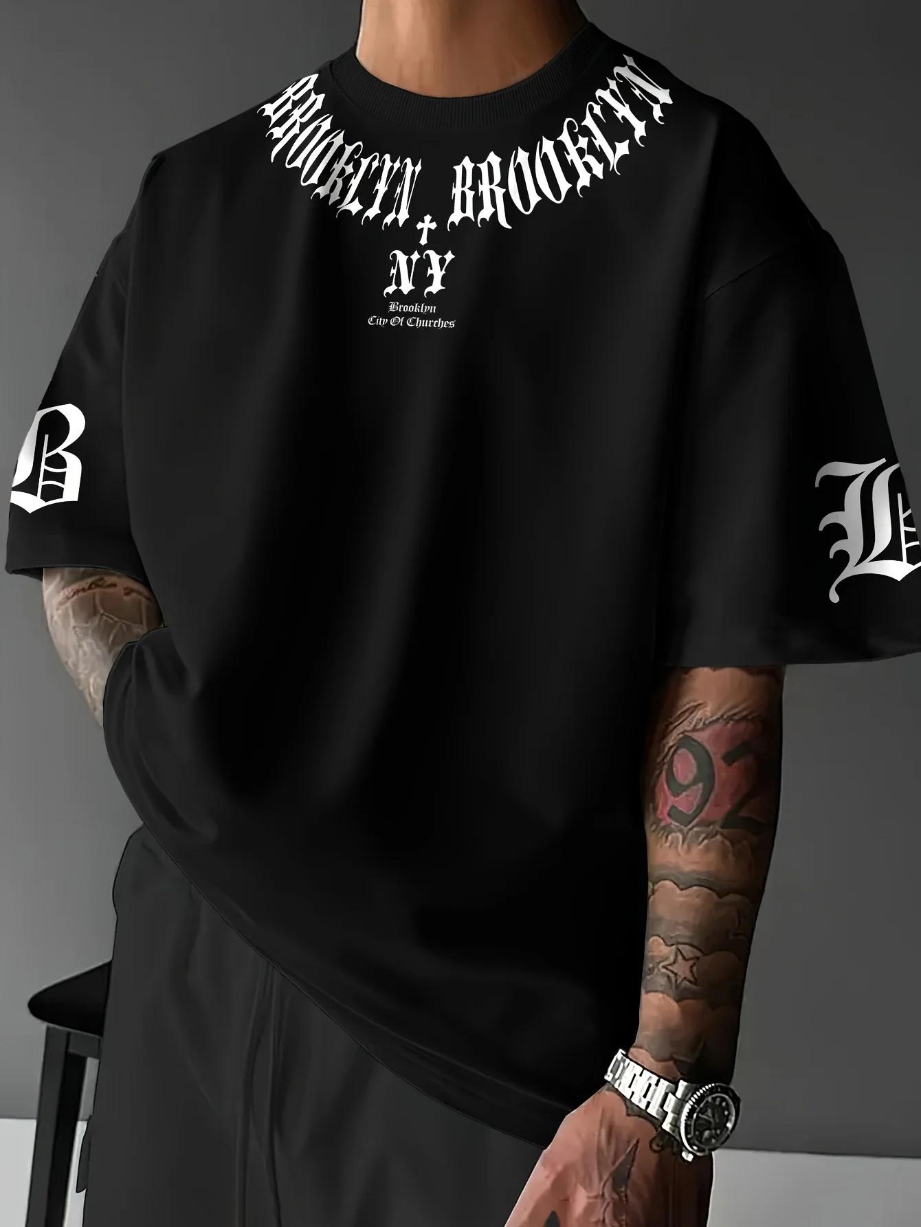 T-shirt pour hommes, décontracté, simple, à la mode, confortable, respirant et doux, avec lettres im