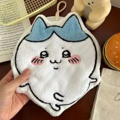 Chiikawa – serviette en molleton de corail suspendue, absorbante, Usagi Hachiware, tissu de cuisine