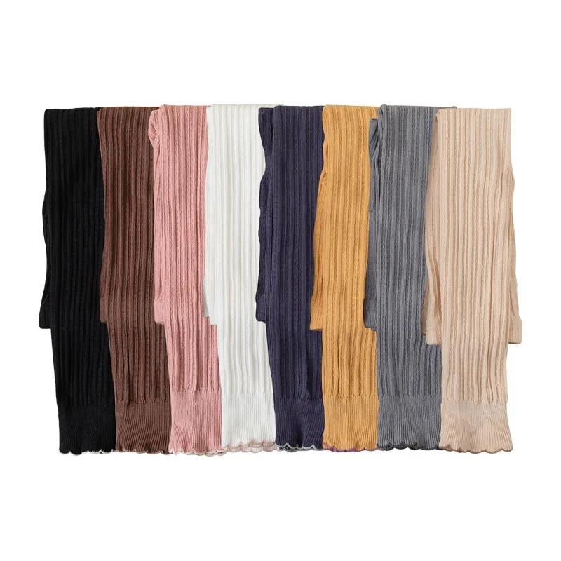Leggings moulants extensibles en coton pour bébés filles de 0 à 12 ans, pantalons côtelés à volants