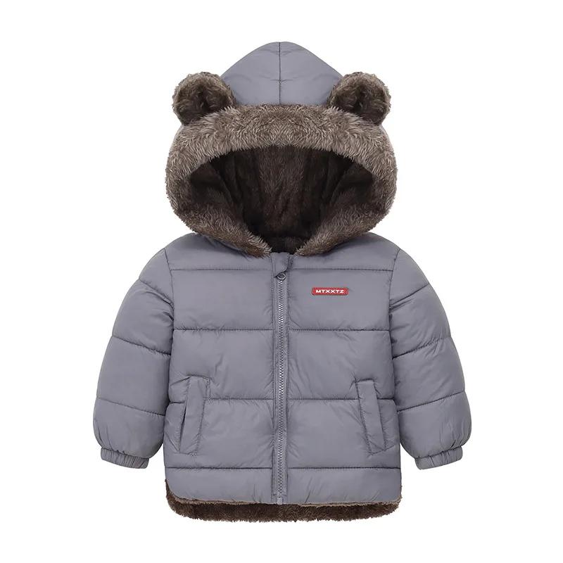 Bébé garçons filles veste à capuche vêtements d'extérieur en coton manteau polaire épais pour enfant