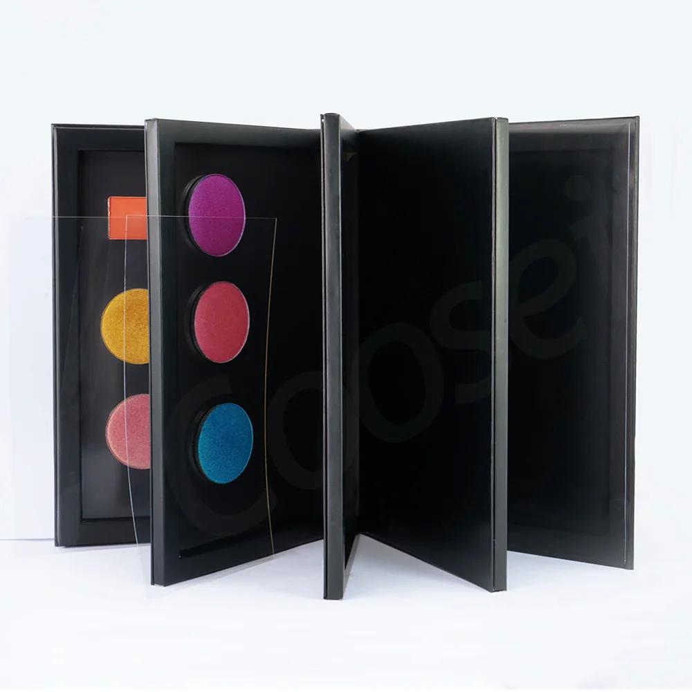 Grande palette de fard à paupières magnétique en forme de livre, 3 ou 4 couches, grande boîte de ran