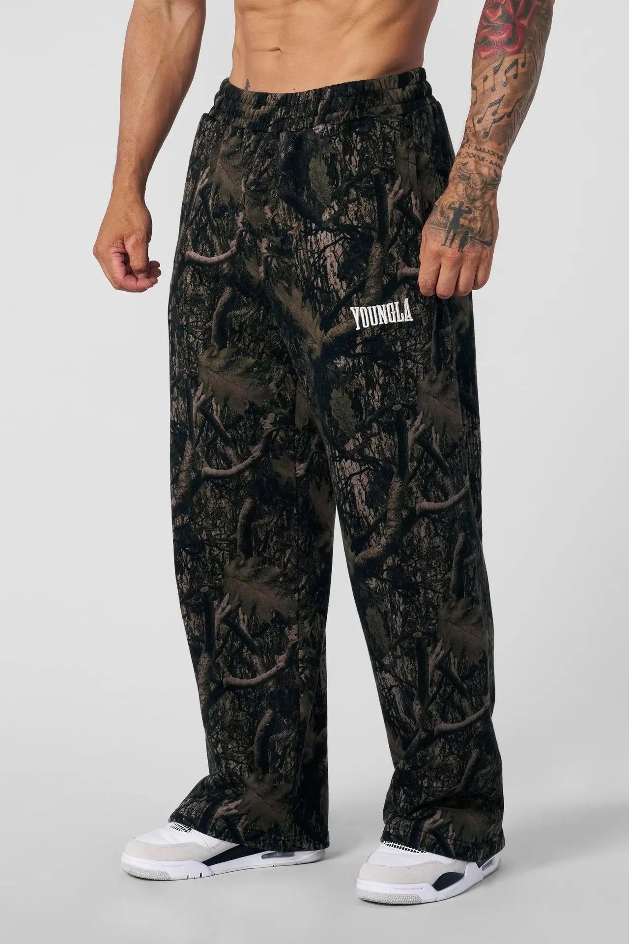 Pantalon de jogging tendance 2026 en coton éponge imprimé, coupe large, style hip-hop streetwear, co