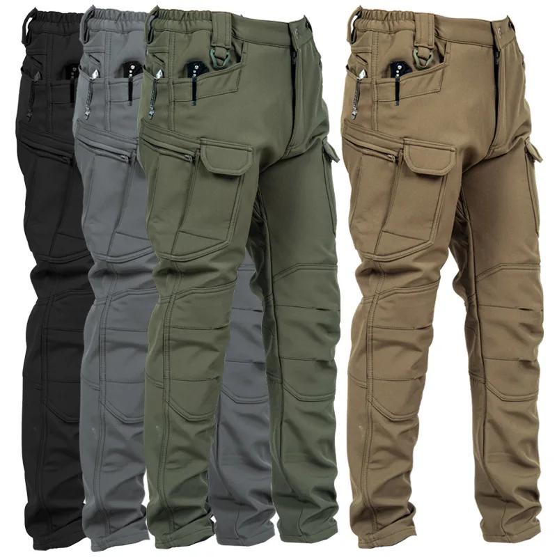 Ensemble tactique camouflage pour homme pour l'hiver, veste imperméable à fermeture éclair en peau d