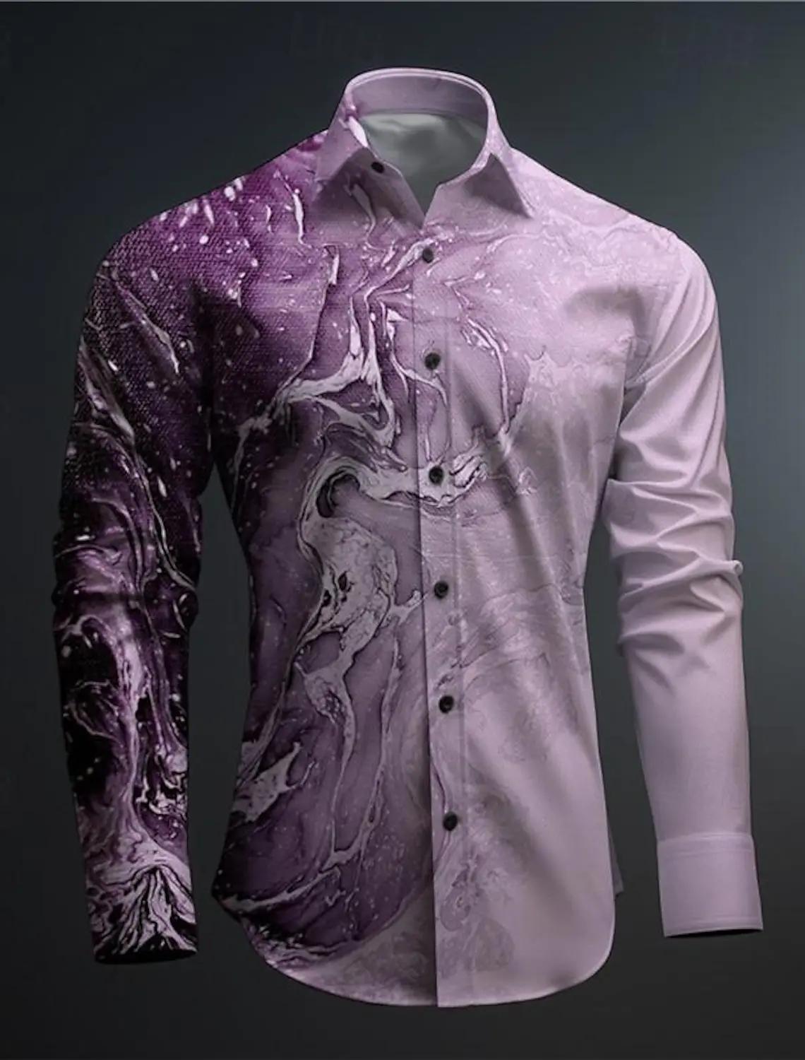 Chemise d'affaires décontractée pour hommes, imprimée en 3D, fête, vacances de rue, automne hiver, c