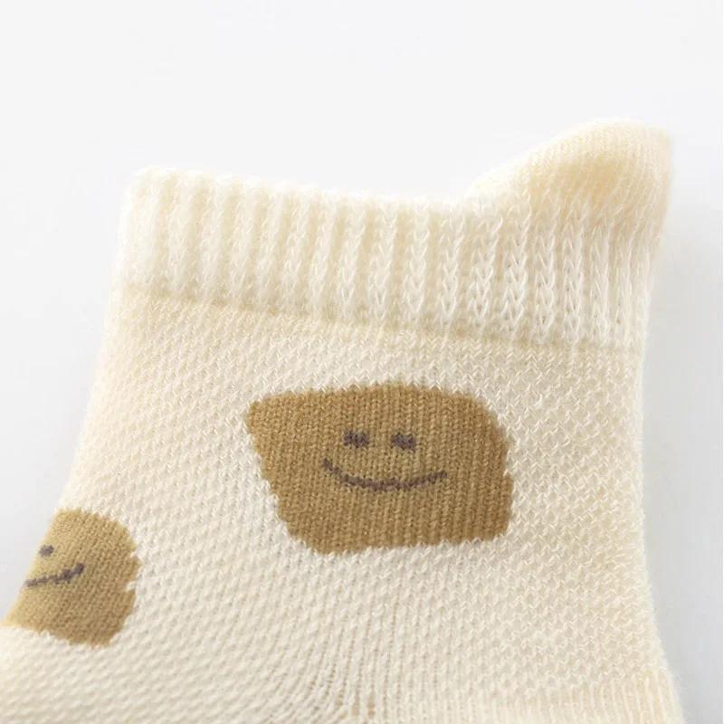5 paires de chaussettes antidérapantes pour enfants, motif de dessin animé mignon, chaussettes de so