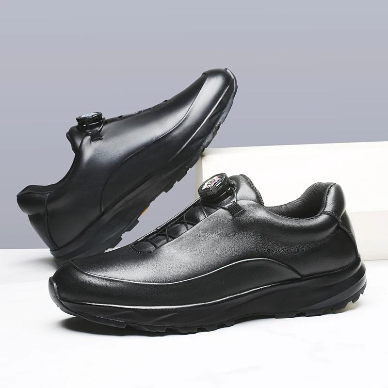Baskets de voyage en cuir véritable antidérapantes pour hommes, chaussures de sport classiques décon