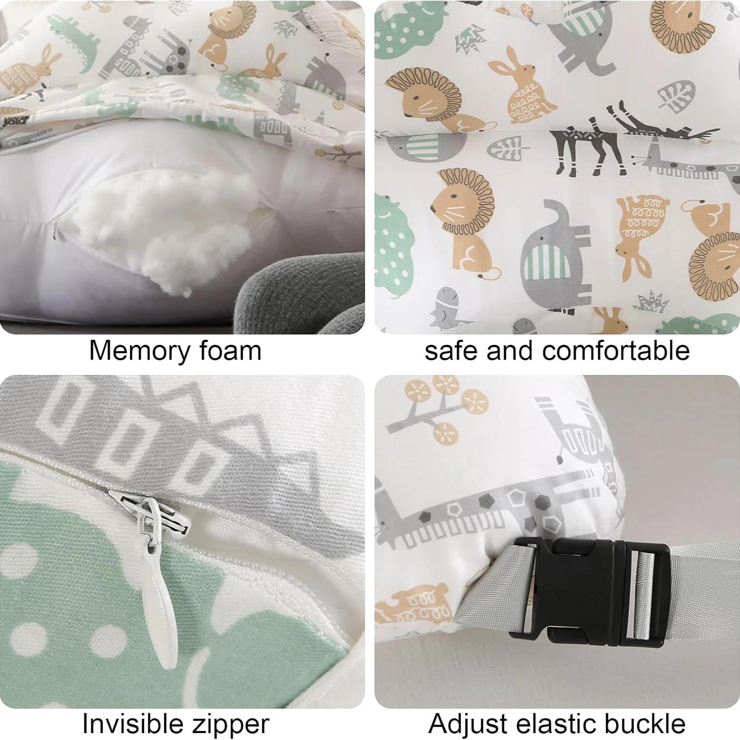 Oreiller d'allaitement premium multifonctionnel, oreillers d'allaitement pour bébé, amovibles et lav