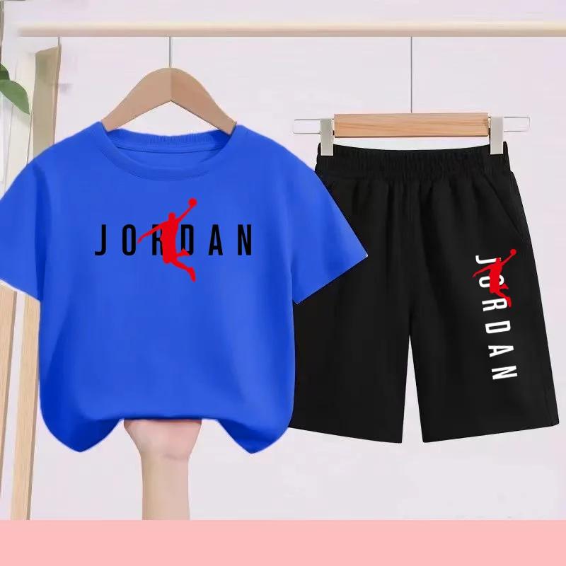 Ensemble robe et short d'été noir et blanc pour enfants, adapté aux enfants de 3 à 12 ans, avec moti