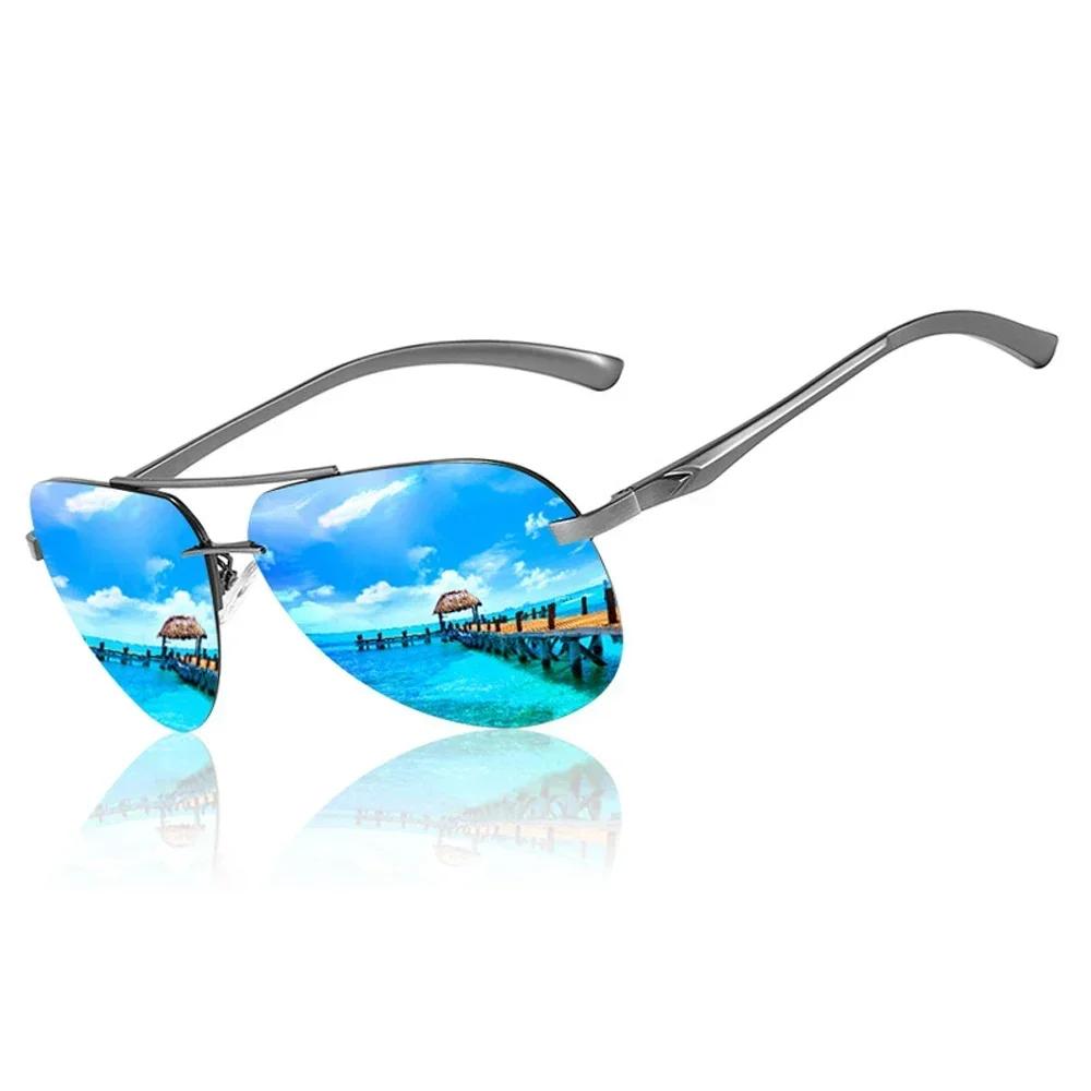 Nouveau Polarisé hommes lunettes de soleil classique conduite lunettes de soleil cadre en métal miro