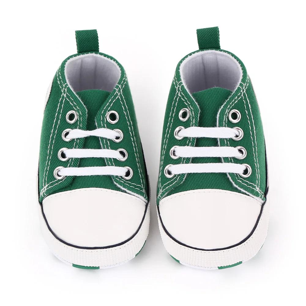 Baskets classiques en toile pour bébé, chaussures de marche coordonnantes, semelle souple, premiers