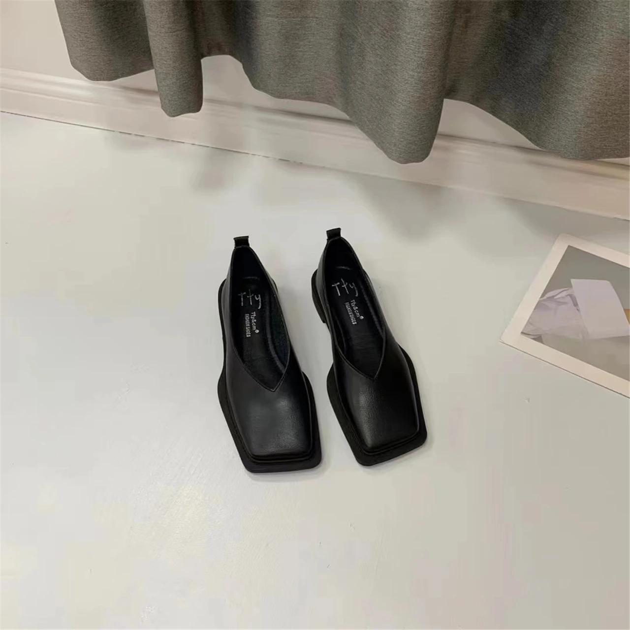 Bailamos-Chaussures plates carrées pour femmes, mocassins décontractés, doux, élastiques, ballerine