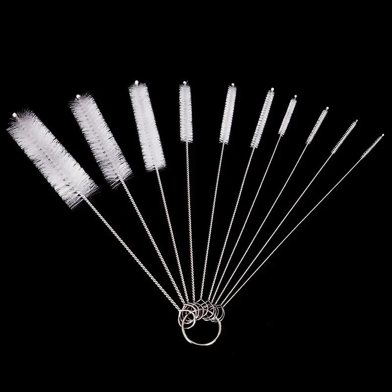 Ensemble de 10 brosses à cheveux souples en acier inoxydable, Tube à essai, brosse à biberon multifo