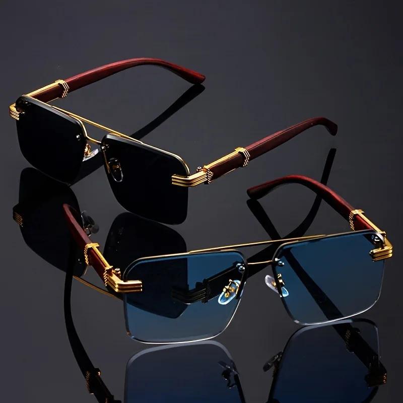 Lunettes de soleil rectangulaires à Double faisceau pour hommes et femmes, verres de soleil carrés s