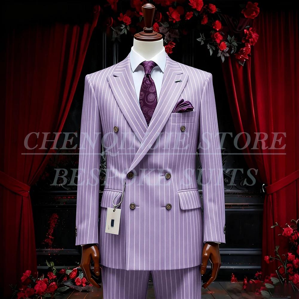SILIWEYA – costumes d'affaires à Double boutonnage pour hommes, élégant, revers, coupe cintrée, vête