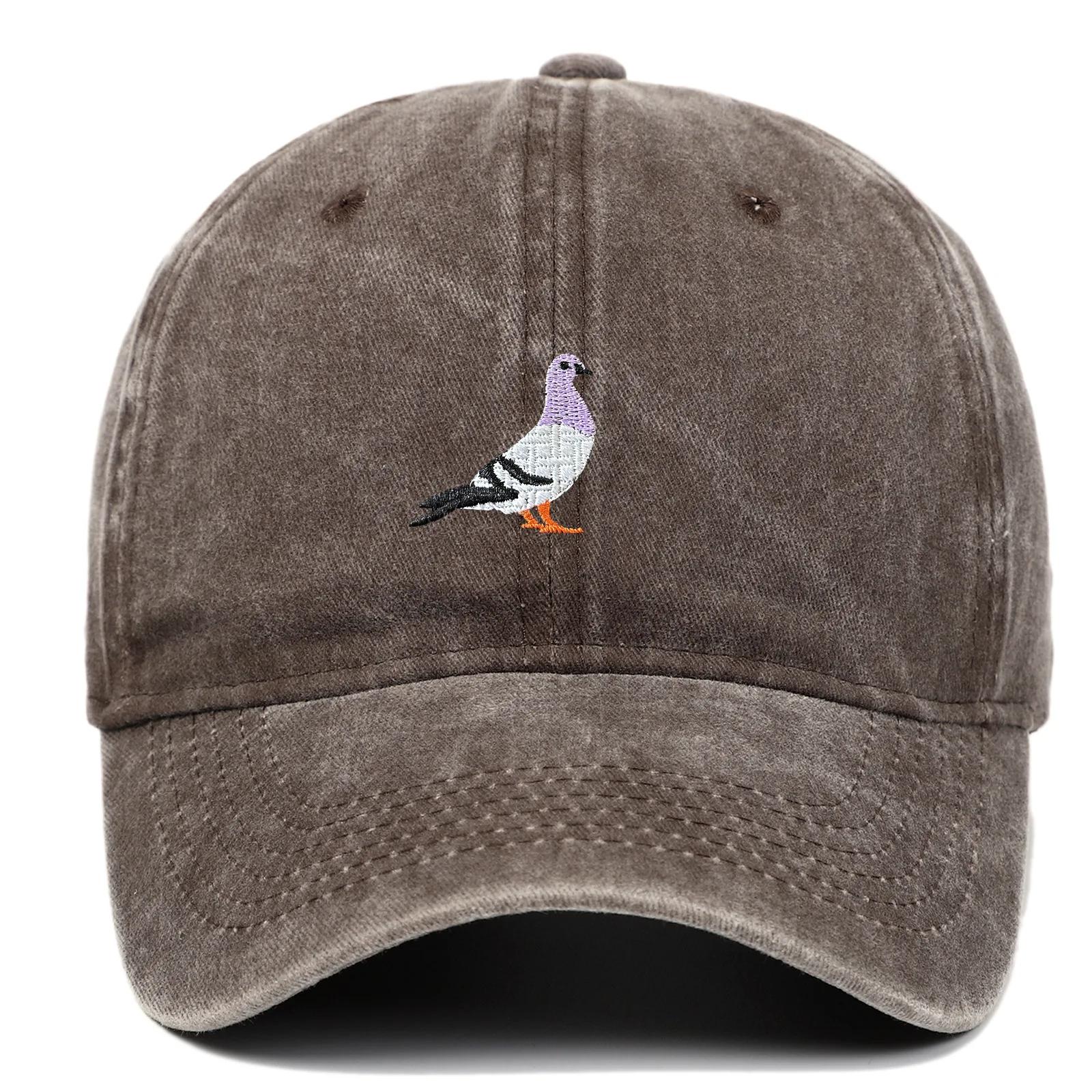 Casquette de baseball adaptée à toutes les saisons, motif brodé de pigeons, mode décontractée quotid