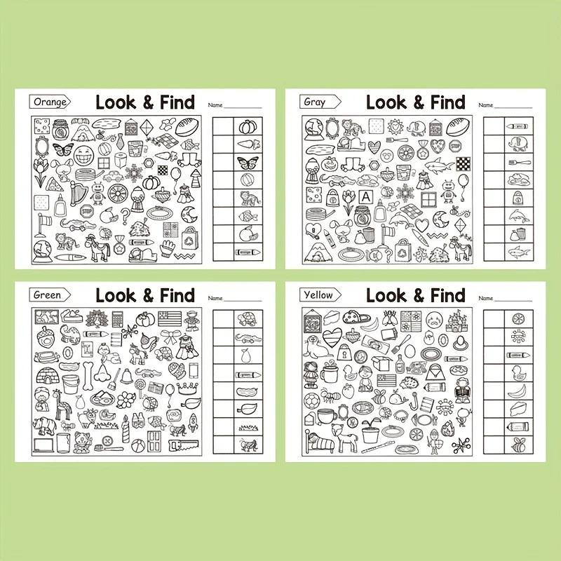 Livre de coloriage d'objets cachés pour enfants, contient plus de 100 activités de recherche et de c