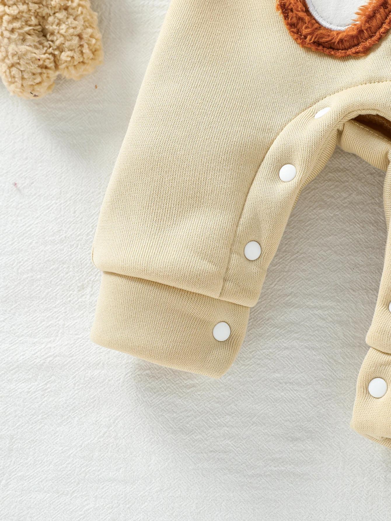 Ensemble de vêtements pour bébé garçon, sweat-shirt à capuche rayé à manches longues, salopette ours