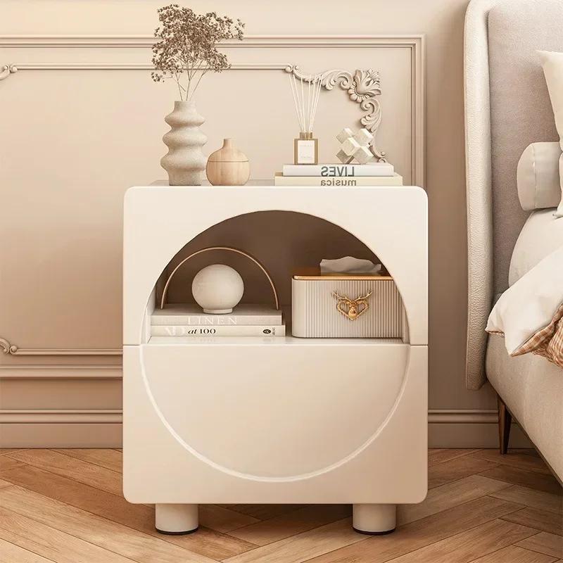 Table de chevet à vent crème française, chambre à coucher, maison, Simple, moderne, légère, luxe, pe