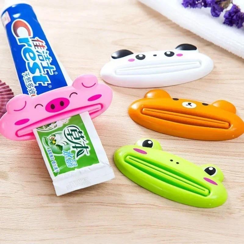 Distributeur de dentifrice roulant, mignon, dessin animé, Clips de nettoyage du visage, porte-dentif