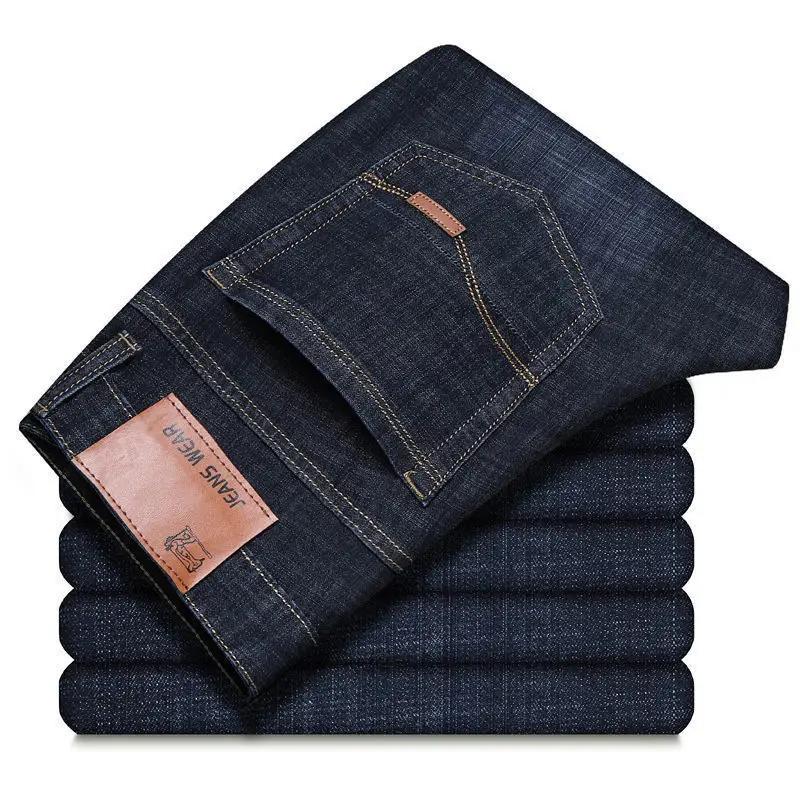 2025New hommes Stretch jean mâle classique élasticité affaires jean hommes mode confortable solide m