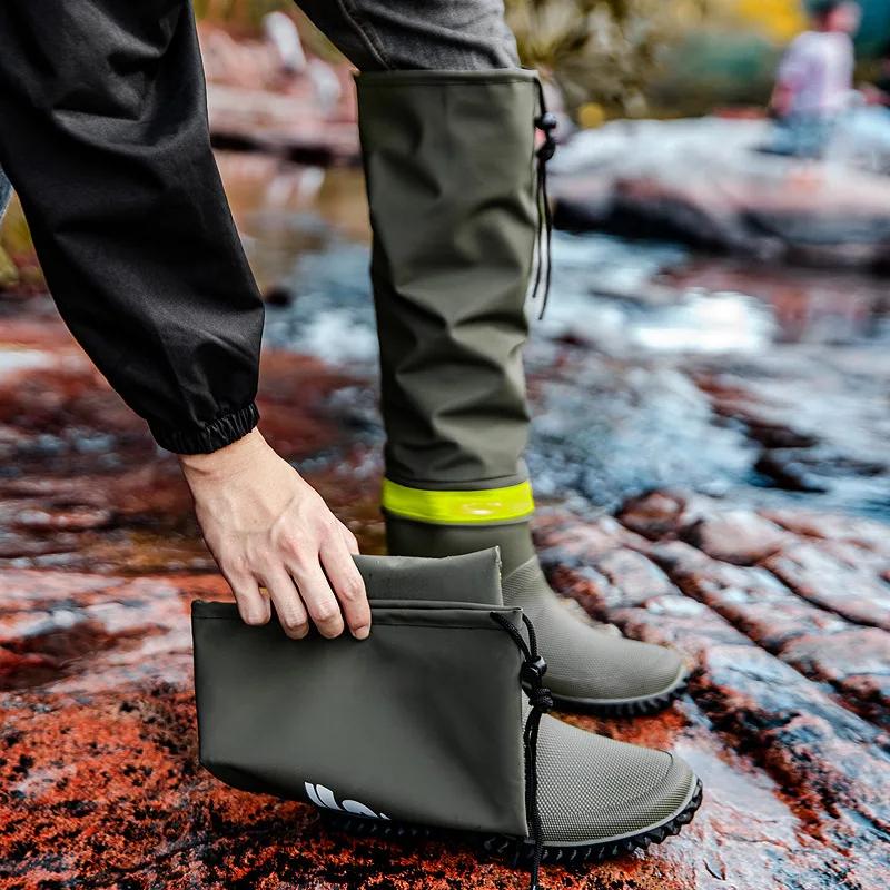Bottes de pluie montantes pour hommes, imperméables et antidérapantes, style couple, pour l'extérieu