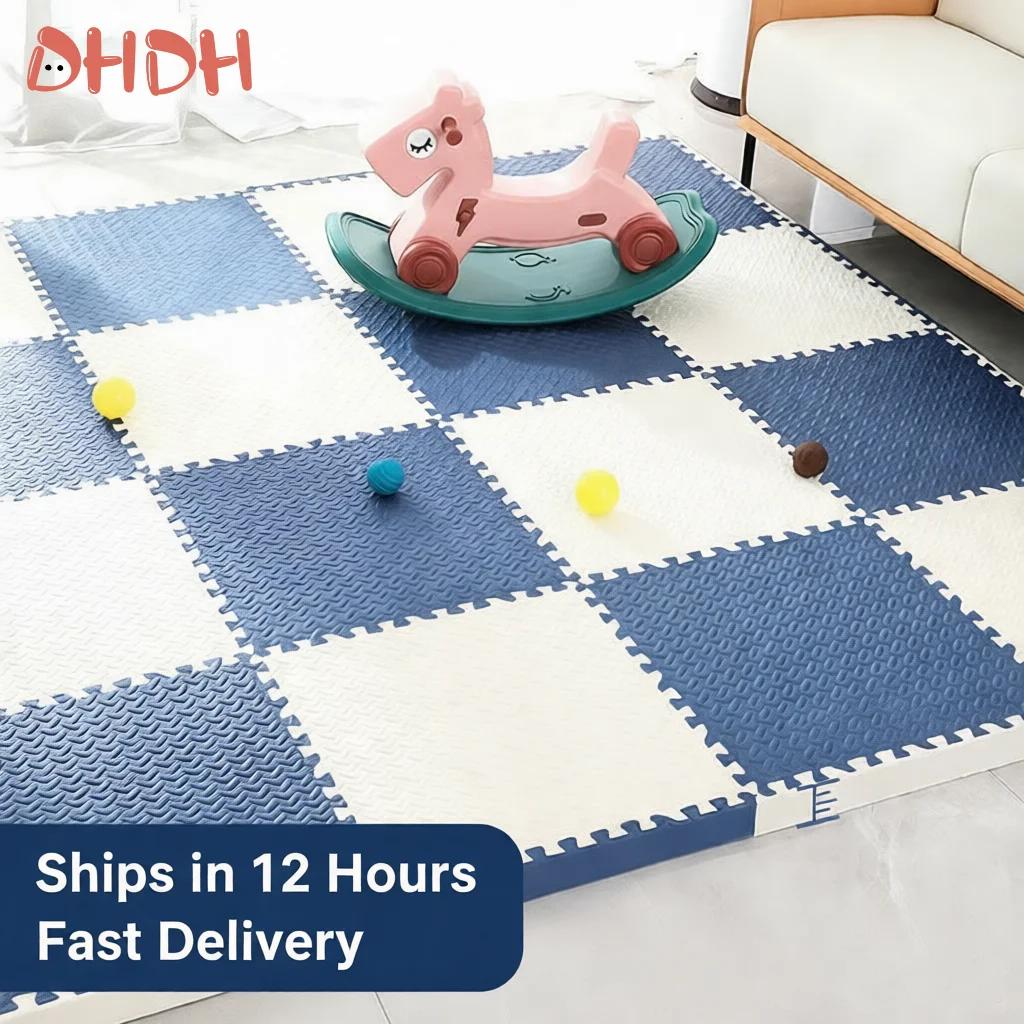Tapis de jeu pour bébé épais de 2.5cm, carreaux en mousse EVA, Puzzle antidérapant imbriqué, pour ch