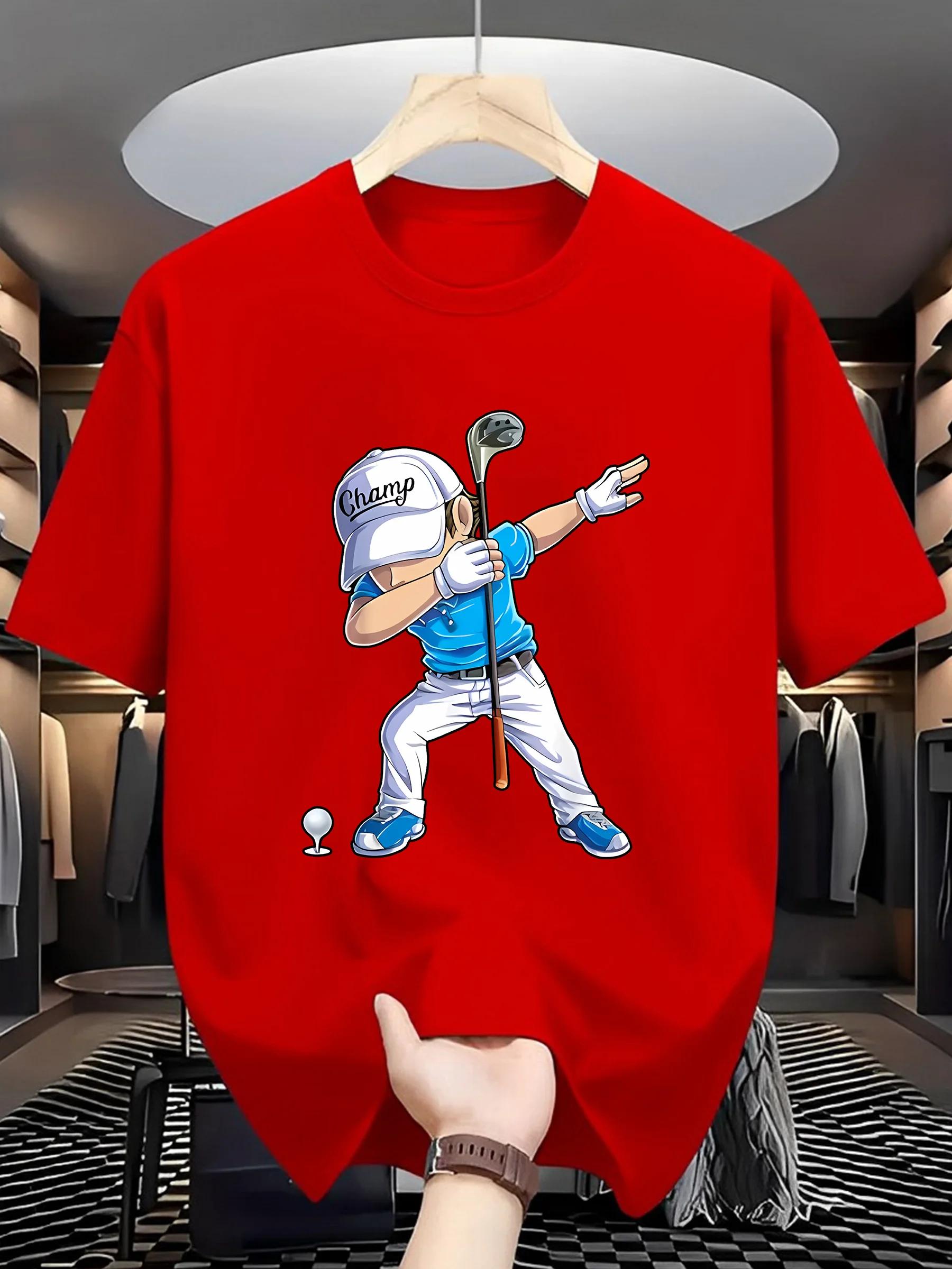T-shirt manches courtes col rond pour hommes, 100% coton, mode sport loisirs, ample, motif de joueur