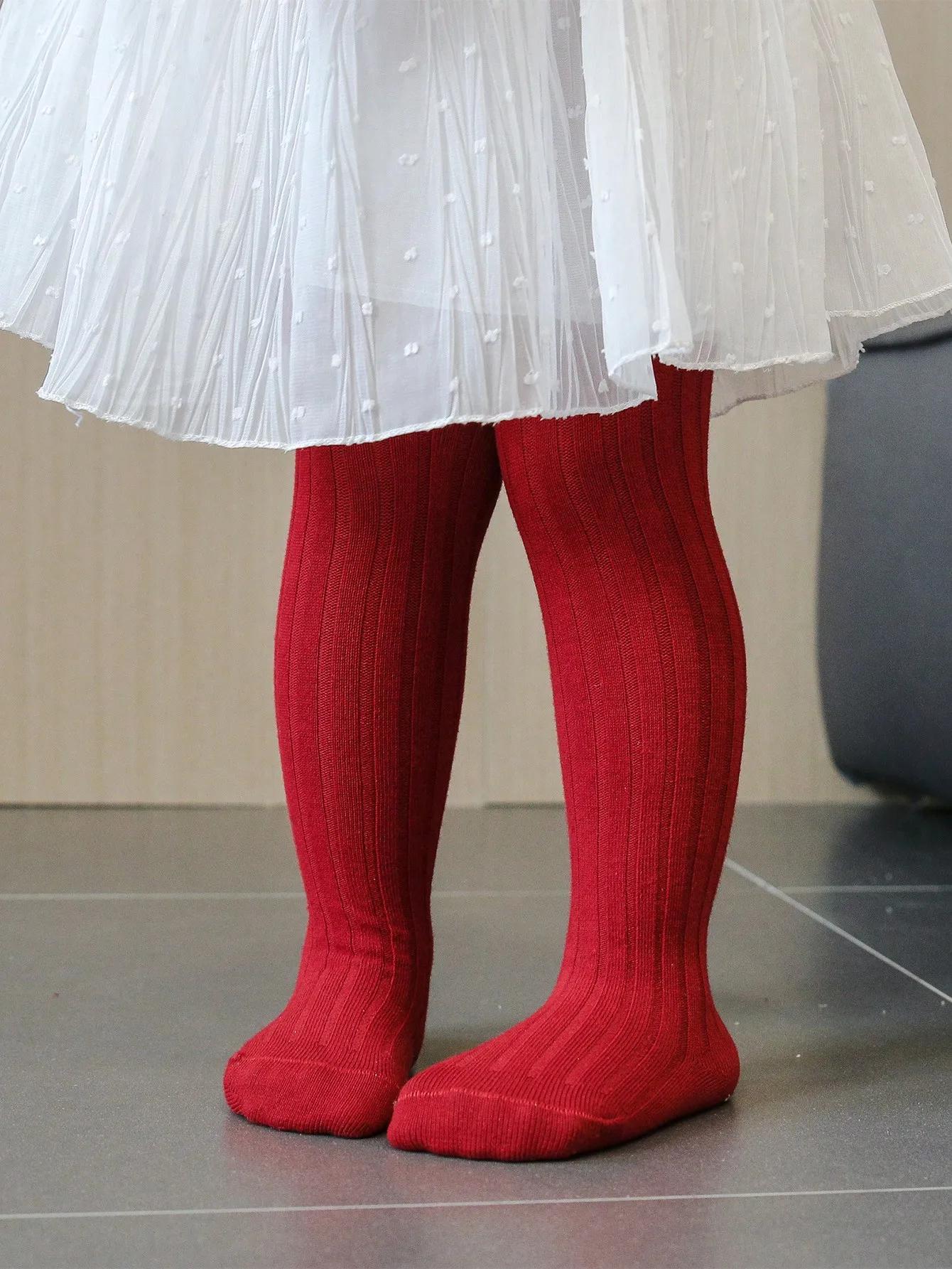 Collants 1 pièce pour bébé fille, basiques simples à rayures verticales, adaptés à la vie quotidienn