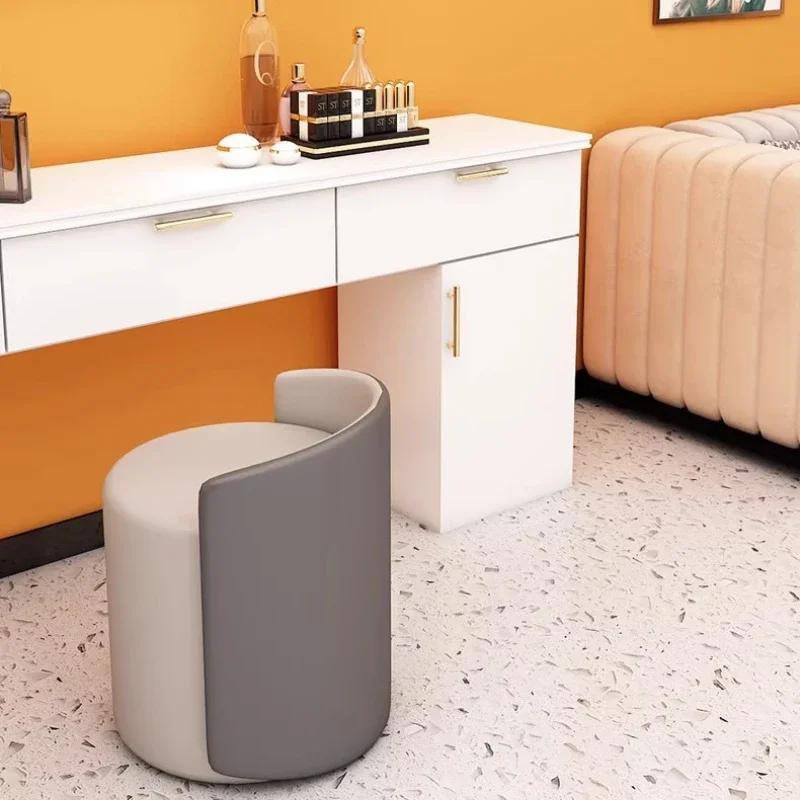 Tabouret de maquillage, tabouret de coiffeuse domestique, tabouret rond bas de salon moderne