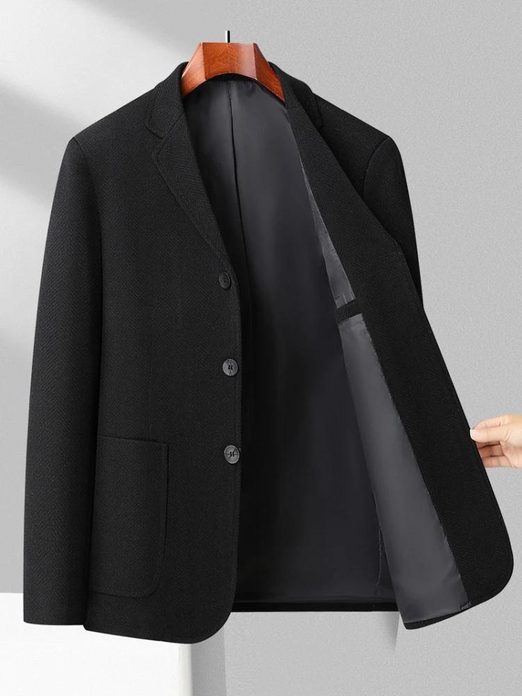 Blazer en laine pour homme, motif chevrons, veste de costume décontractée et élégante, confortable e