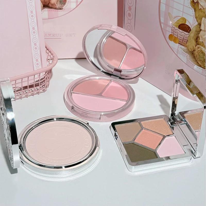 ART VALUE Coffrets de maquillage 7 pièces comprenant 3 couleurs de rouge à lèvres mat, 1 poudre pres