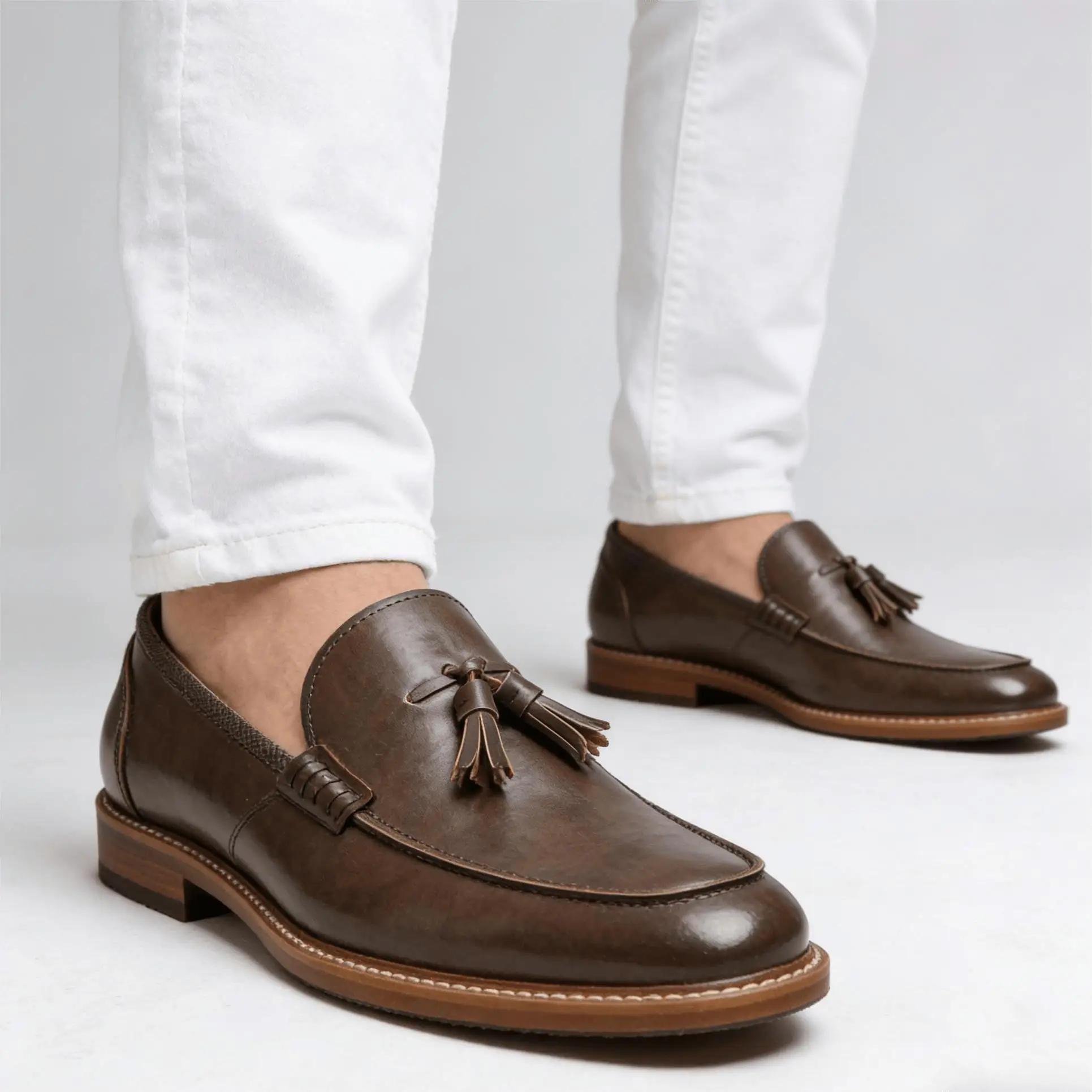 Chaussures d'été pour hommes, respirantes, à la mode, confortables, en cuir