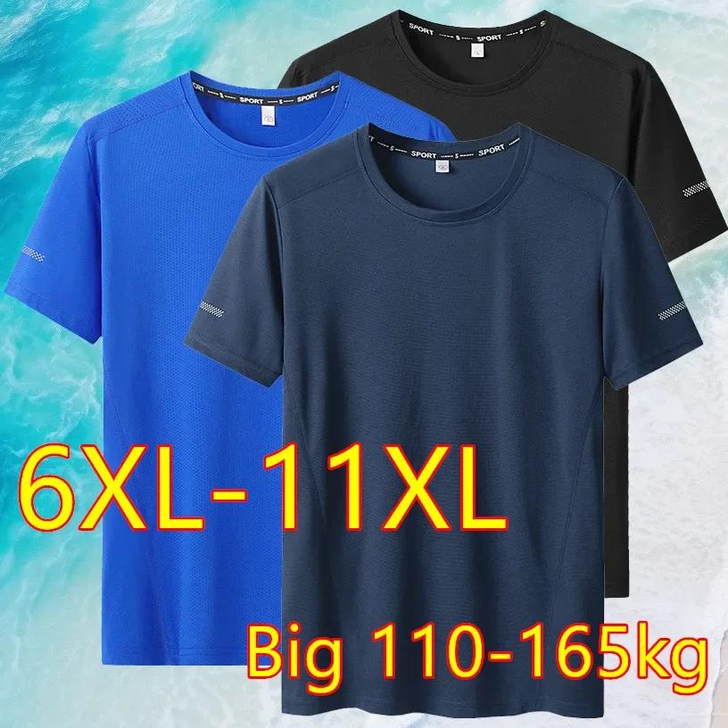 T-shirt grande taille 9XL pour hommes T-shirt à séchage rapide pour hommes col rond grande taille à
